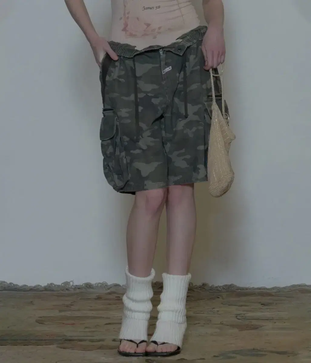 SCULPTOR Camouflage Shorts ash ショートパンツ ☆KISS OF LIFE ジュリー / ナッティ 着用！！【SCULPTOR